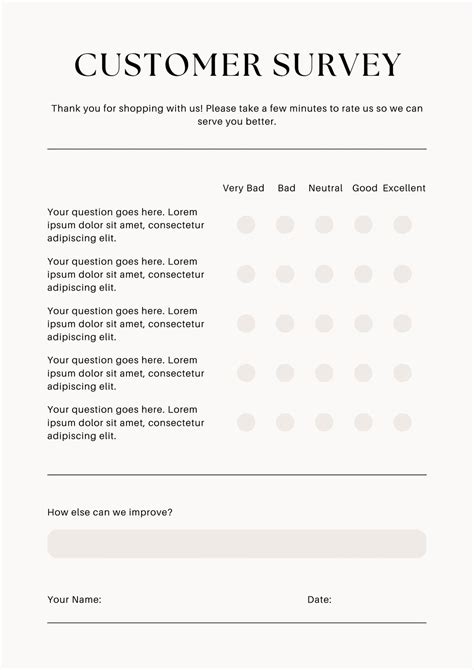 Survey Template Free