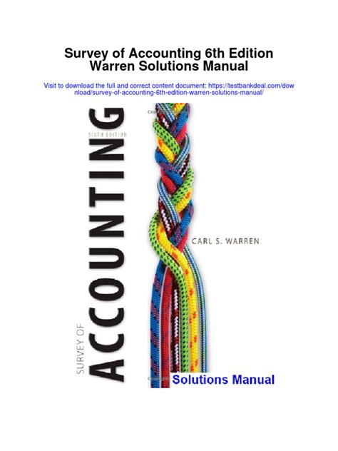 Survey of accounting 6th edition warren manual. - Miele cva 610 technical manual cag blog.