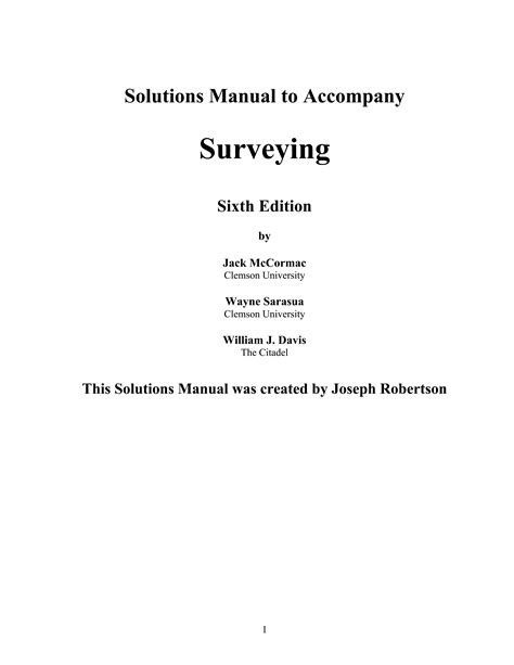 Surveying 6th edition jack mccormac solutions manual. - Julius posener - werk und wirkung: zum 100. geburtstag.