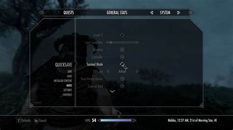 Survival mode improved skyrim.  Turn it off when at home or in town.  A si...