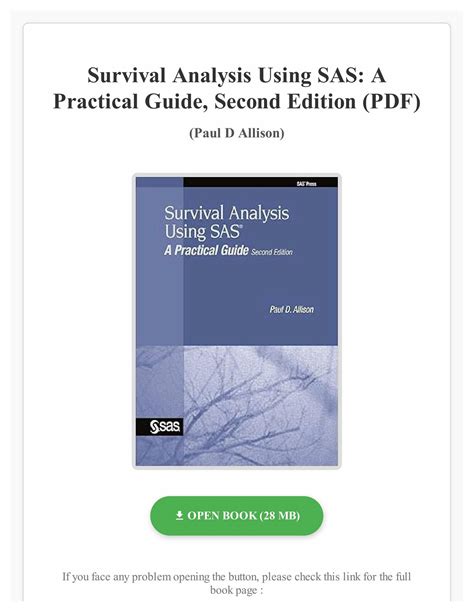 Full Download Survival Analysis Using Sas A Practical Guide By Paul Allison