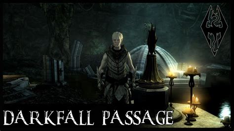 Portal To Darkfall Passage Is Invisible, But Usable. I'm on my first Skyrim playthrough and I'm currently doing the Dawnguard DLC. Currently I'm on the "Touching The Sky" questline. I've finished talking with Gelebor, and the portal in the back of the wayshrine is there and I can use it, but it's just invisible.. 