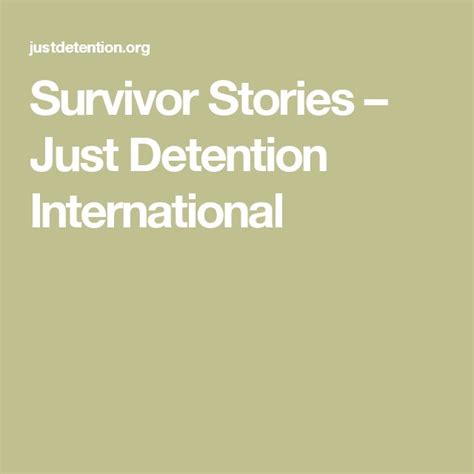 Survivor Stories – Just Detention International