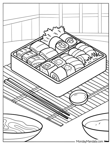 Sushi Coloring Page