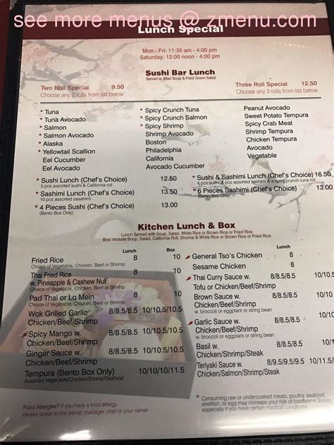 Sushi Fu Asian Cafe menu - Totowa NJ 07512 - (973) 812 …