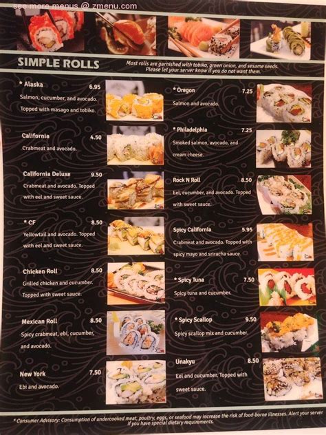 Sushi Hook Menu Prices - PriceListo