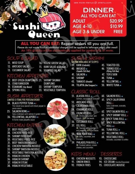 Sushi Queen Prices