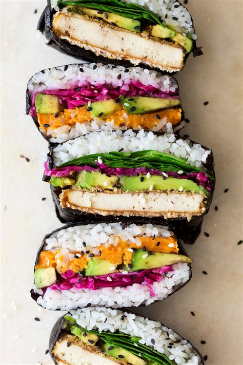 Sushi sandwich. Organic cucumber, organic avocado, wild tuna, real crab, wild salmon, ginger, wasabi, nori, organic white/brown rice (rice is fried in non-GMO rice oil, organic ... 