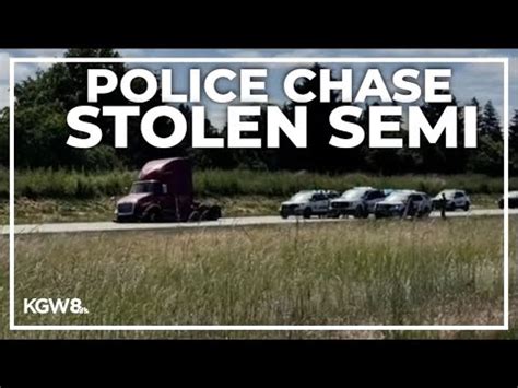 Suspect in custody after police chase with stolen semi …