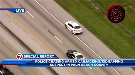 Suspected carjacker taken into custody in Palm Beach Gardens after multi-county chase
