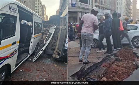 Suspected underground gas explosion rips open roads, flips cars in South Africa, injuring 9 people