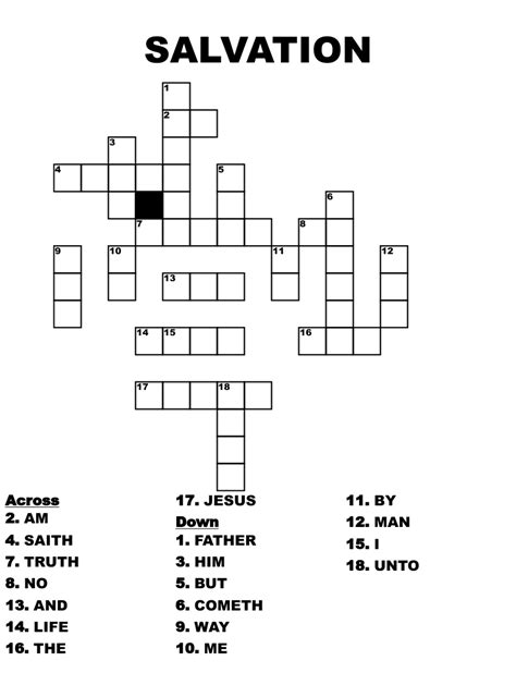 Suspects salvation crossword clue. What is a crossword? Crossword puzzles have been published in newspapers and other publications since 1873. They consist of a grid of squares where the player aims to write words both horizontally and vertically. Next to the crossword will be a series of questions or clues, which relate to the various rows or lines of boxes in the crossword. 