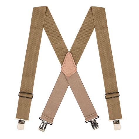 Suspenderstore. The heavy construction clips ensure your suspenders stay securely fastened, keeping your pants exactly where you want them. Side clip suspenders come in black, tan and navy. You can also choose from 42-inch, 48-inch, 54-inch and 60-inch lengths. Additionally, we carry side clip suspenders in a larger big guys' size! Our … 