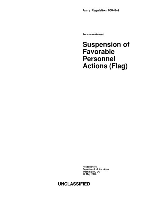 Suspension of Favorable Personnel Actions (Flag) (AR 600 …