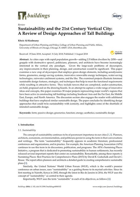 Sustainability and the 21st Century Vertical City: A Review of …