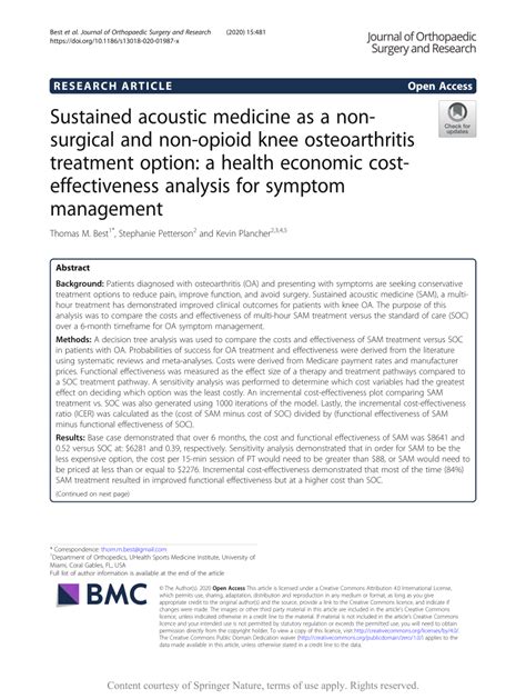 Sustained acoustic medicine as a non-surgical and non-opioid …