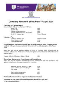 Sutton Cemetery fees 2024/21 - Sutton Council