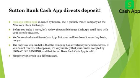 Sutton bank cash app direct deposit. Things To Know About Sutton bank cash app direct deposit. 