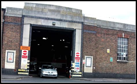 Sutton bus garage entrance Bushey road Sutton 12/07/11. Flickr