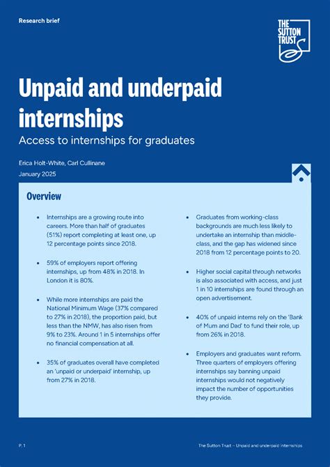 Sutton trust unpaid internships.  &ldquo;One of the biggest barriers t...