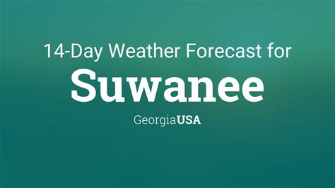 Suwanee GA Today Cloudy then Chance Showers High: 76 °F Tonight Showers Likely Low: 57 °F Thursday Mostly Cloudy High: 70 °F Thursday Night Chance Showers Low: 59 °F Friday Chance . 