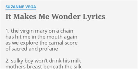 Suzanne Vega - It Makes Me Wonder Lyrics