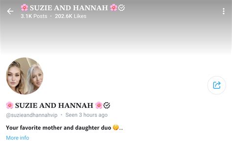 How much does MOM AND DAUGHTER (suzieandhannah) make on OnlyFans According to our estimates (which may be wrong), suzieandhannah earns about 103. . Suzieandhannah