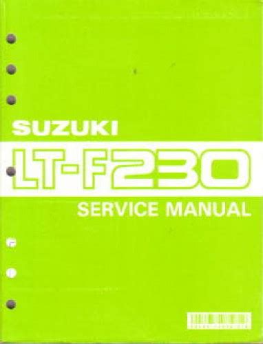 Suzuki 1986 lt f230 ltf230 ltf 230 original service shop repair manual. - F 111 aardvark pilot s flight operating manual.