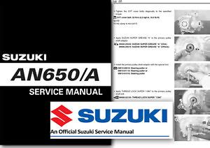 Suzuki an650 manuale di servizio completo 2003 2006. - Mano de obra [por] germán garcía [et al.].