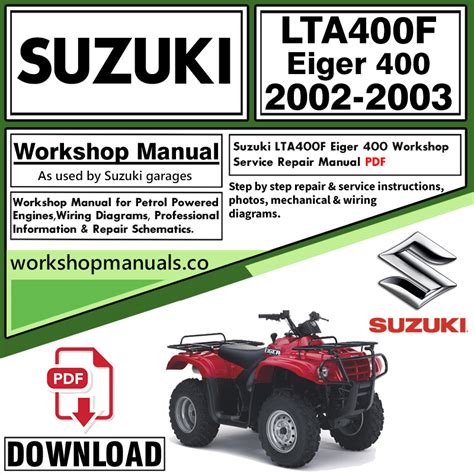 Suzuki eiger 400 4x2 service manual. - Yamaha inverter generator ef1000is complete service manual.