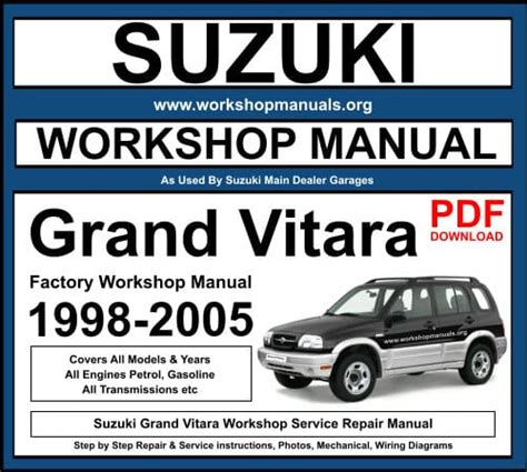Suzuki grand vitara 1998 2005 repair service manual. - Manual conmon service honda st 1100.