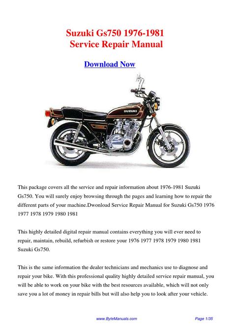 Suzuki gs750 1976 1977 1978 1981 workshop manual. - All the joy you can stand.