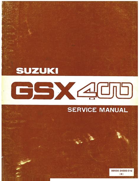 Suzuki gsx400 gsx400e 1980 1985 service reparaturanleitung. - Briggs and stratton shop manual download.