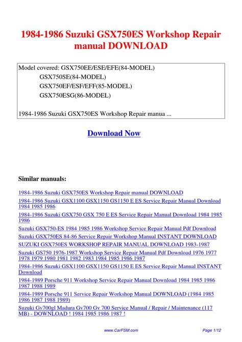 Suzuki gsx750es 84 86 service repair workshop manual instant. - 1999 honda civic repair manual pd.