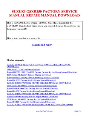 Suzuki gsxr250 factory service manual repair manual. - Owners manual for 2005 honda foreman 500.