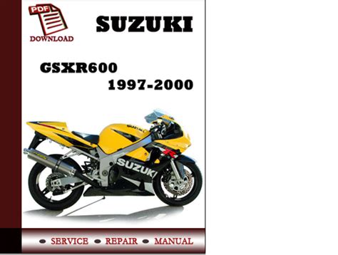 Suzuki gsxr600 gsx r600 1997 2000 workshop service manual. - 2004 nissan quest manual de taller de reparación de servicio de fábrica.