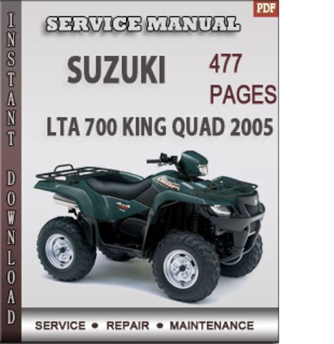 Suzuki king quad lta700 2005 2007 manuale di servizio di riparazione. - La grande peur dans la montagne, ramuz.