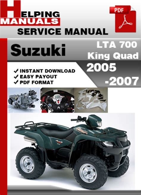 Suzuki lta 700 king quad 2007 digital service repair manual. - Pa dep operator study guide modules.