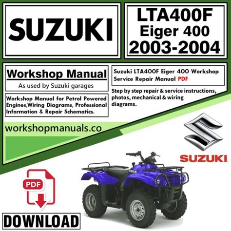 Suzuki lta400f ak46k atv parts manual catalog download 2003. - Analysis of electric machinery drive systems solution manual.