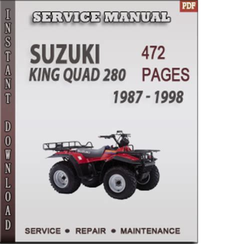 Suzuki ltf250 lt4wd ltf4wdx quad runner 250 king quad 280 service repair workshop manual 1987 1998. - Johnson outboard 120 hp v4 service manual.