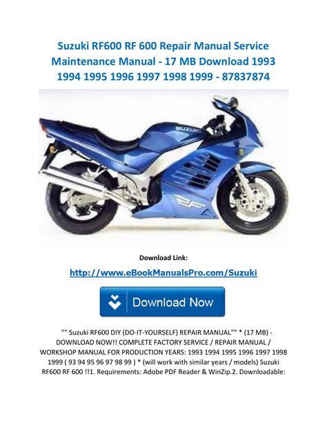 Suzuki rf 600 r service repair workshop manual download. - John deere 2010 industrial tractor service manual.