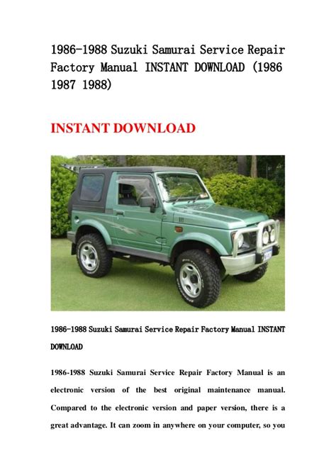 Suzuki samurai service manual download free. - Thomas engel physical chemistry solutions manual.