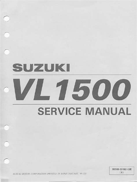 Suzuki vl1500 vl 1500 1999 repair service manual. - Instruction guide that are poorly written.