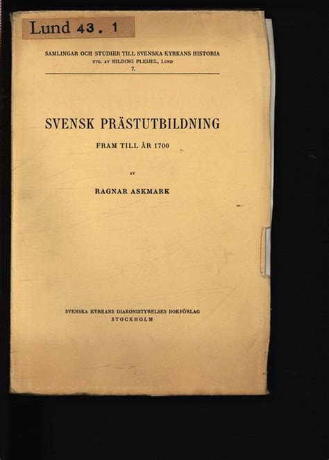 Svensk prästutbildning fram till år 1700. - Geräuschemission ausgewählter mechanischer pressen zum schneiden und massnahmen zur lärmminderung.