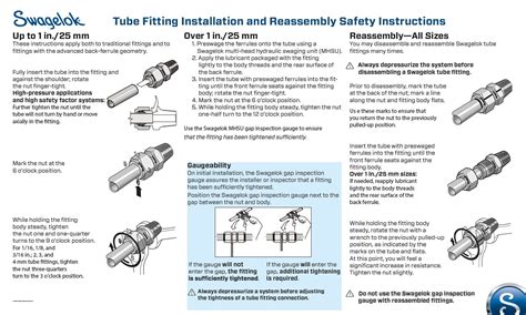 Swagelok fittings installation.  Safe practices and proper installation ar...