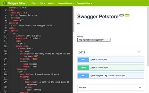 Swagger yaml editor. py reads the spec and registers a tool for each operation...
