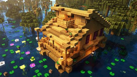 Swamp house minecraft. Minecraft's Swamp Huts (also known as Witch Huts) are generated structures that appear exclusively in Swamp biomes. They are oak buildings that rest on stilts in the swamp's waters, meaning that ... 