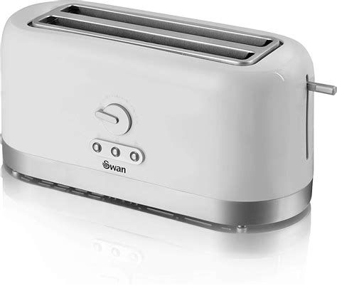 Swan 4 Slice Toaster, White, Variable Browning Control and