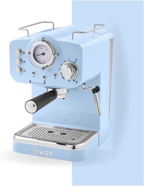 Swan Retro Pump Espresso Coffee Machine, Blue, 15 Bars of …