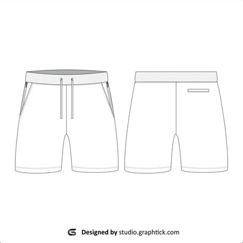 Sweat shorts vector template GraphtickStudio